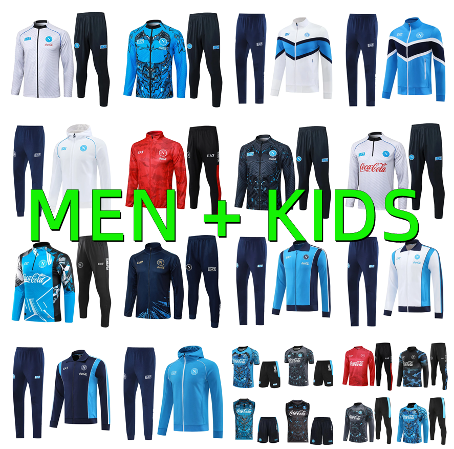 25 26 Napoli EA7 TrackSuit KIDS ADULT JACKET kit 27 SSC Naples D10S 2026 Hommes training suit Formation tuta Chandal survetement LONG ZIPPER MAN CHILD football jacket