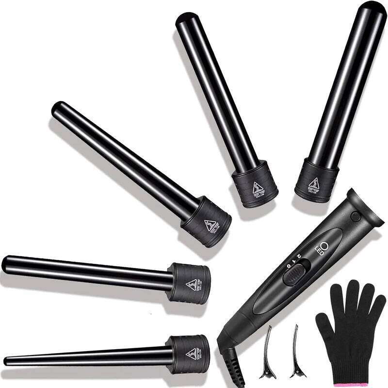 PTC Heating Multi-function Rotary 5 in 1 interchangeable Curling tool Quickly heating ceramic barrel curling iron H260110