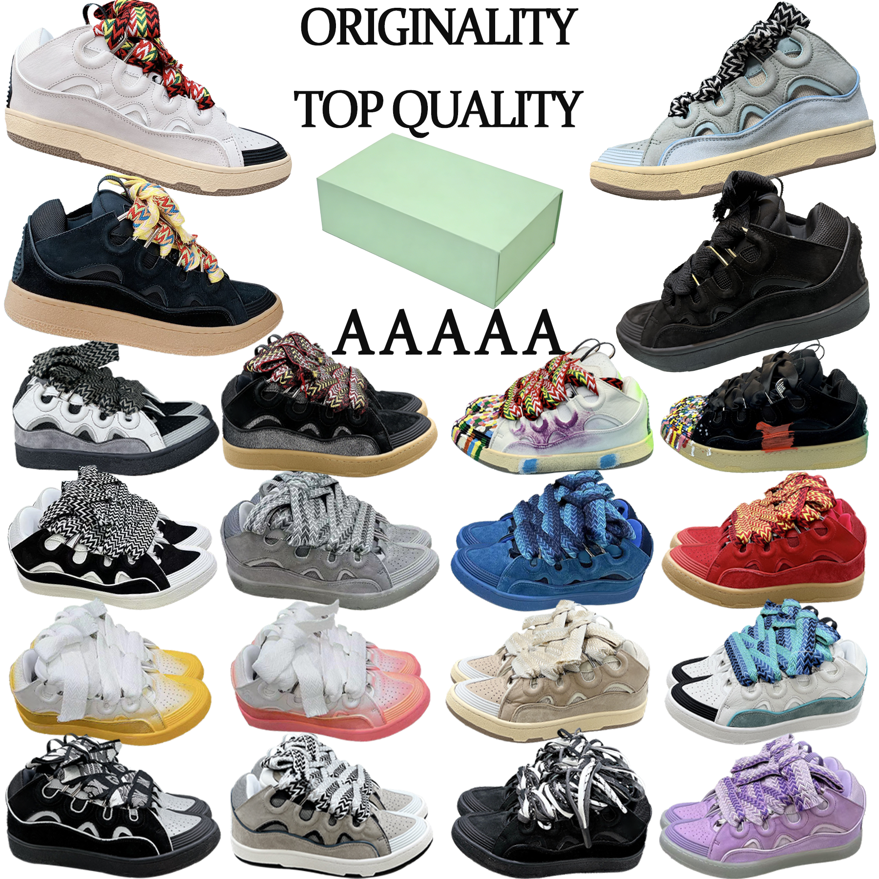 AAAAA top quality big lace-up all thick tongue curb designer men women luxury shoes sneaker classic platform platform outdoor trainers style color variety size 35-46