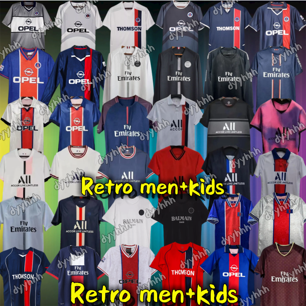 paris Retro 1991 92 93 94 95 96 97 98 99 Soccer Jerseys MARIA 2000 01 02 03 12 13 17 18 Vintage mens kids kit football shirts CAVANI OKOCHA PAULETA WEAH DI RONALDINHO