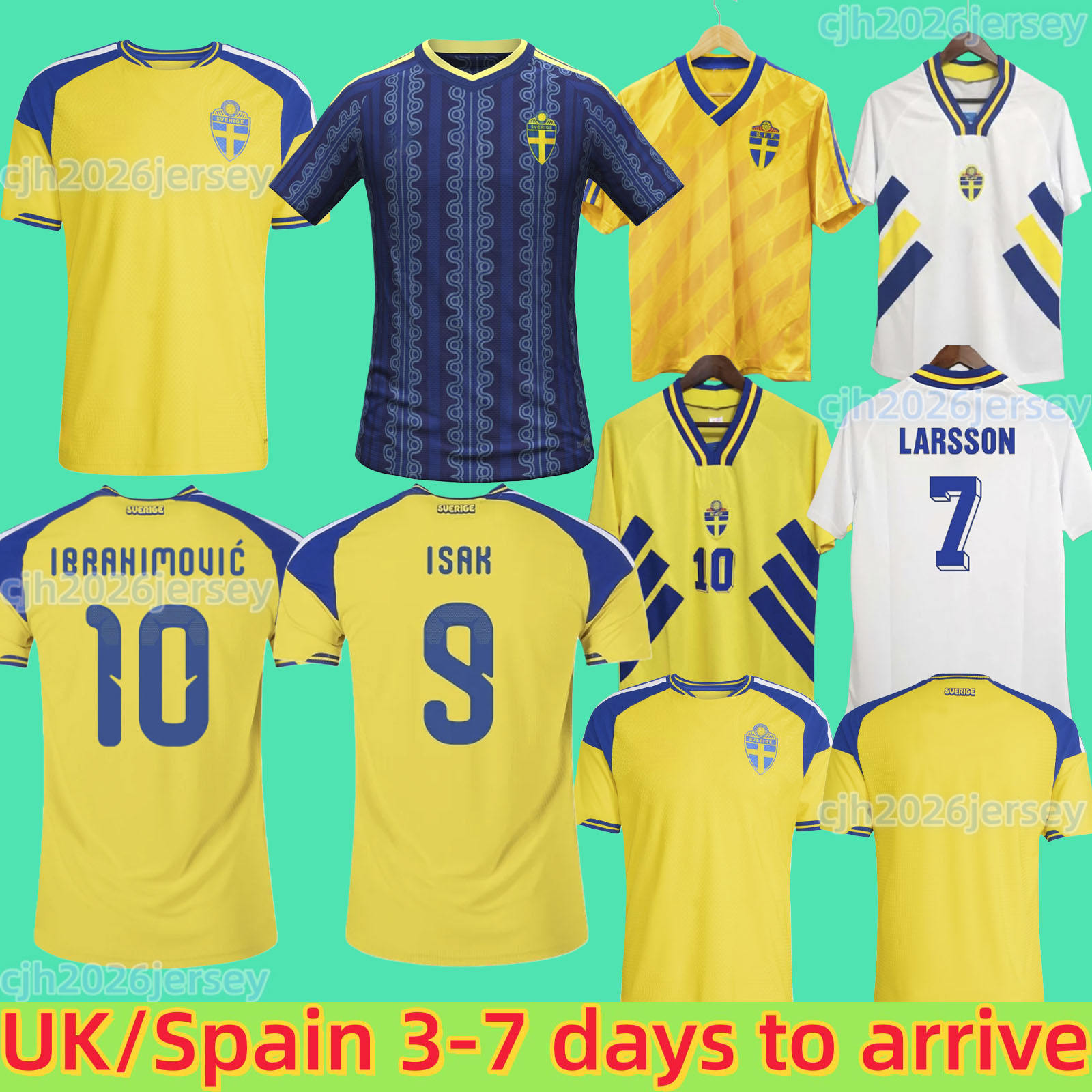 2026 2027 Sweden IBRAHIMOVIC soccer Jerseys 1988 1994 Retro KALLSTROM Home Away Football Shirt National Team LARSSON DAHLIN BROLIN 2026 Uniforms Men kit MARCUS ISAK
