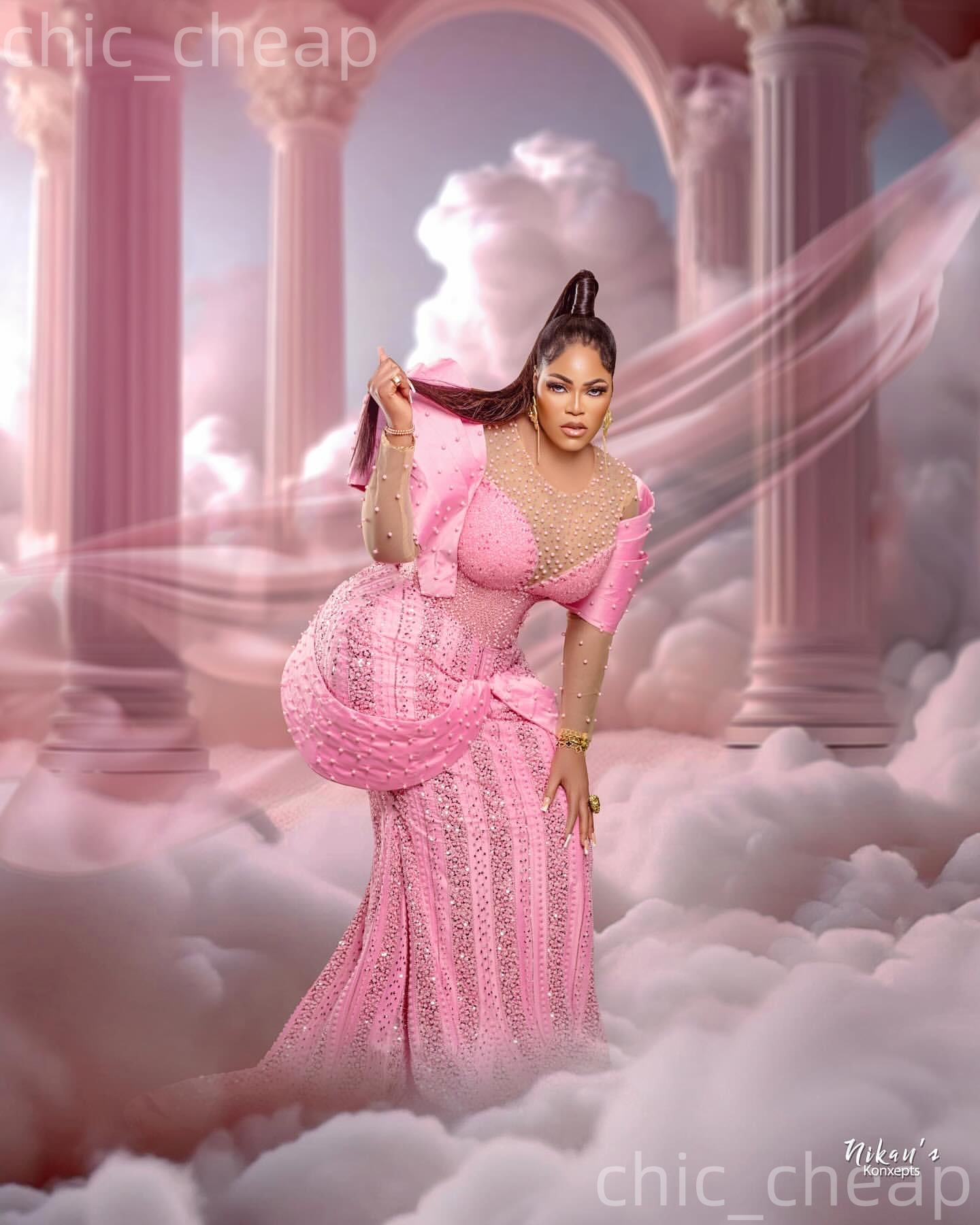 2026 Aso Ebi Pink Mermaid Prom Dresses Pearls Beaded Sheer Neck Evening Formal Party Second Birthday Engagement Reception Gowns Dress For Special Occa