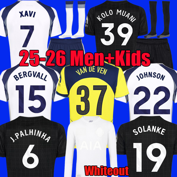 25 26 MADDISON KUDUS XAVI soccer Jersey KULUSEVSKI KOLO MUANI 2026 ROMERO VAN DE VEN SOLANKE BERGVALL RICHARLISON J.PALHINHA Football Whiteout kit shirts men kids set