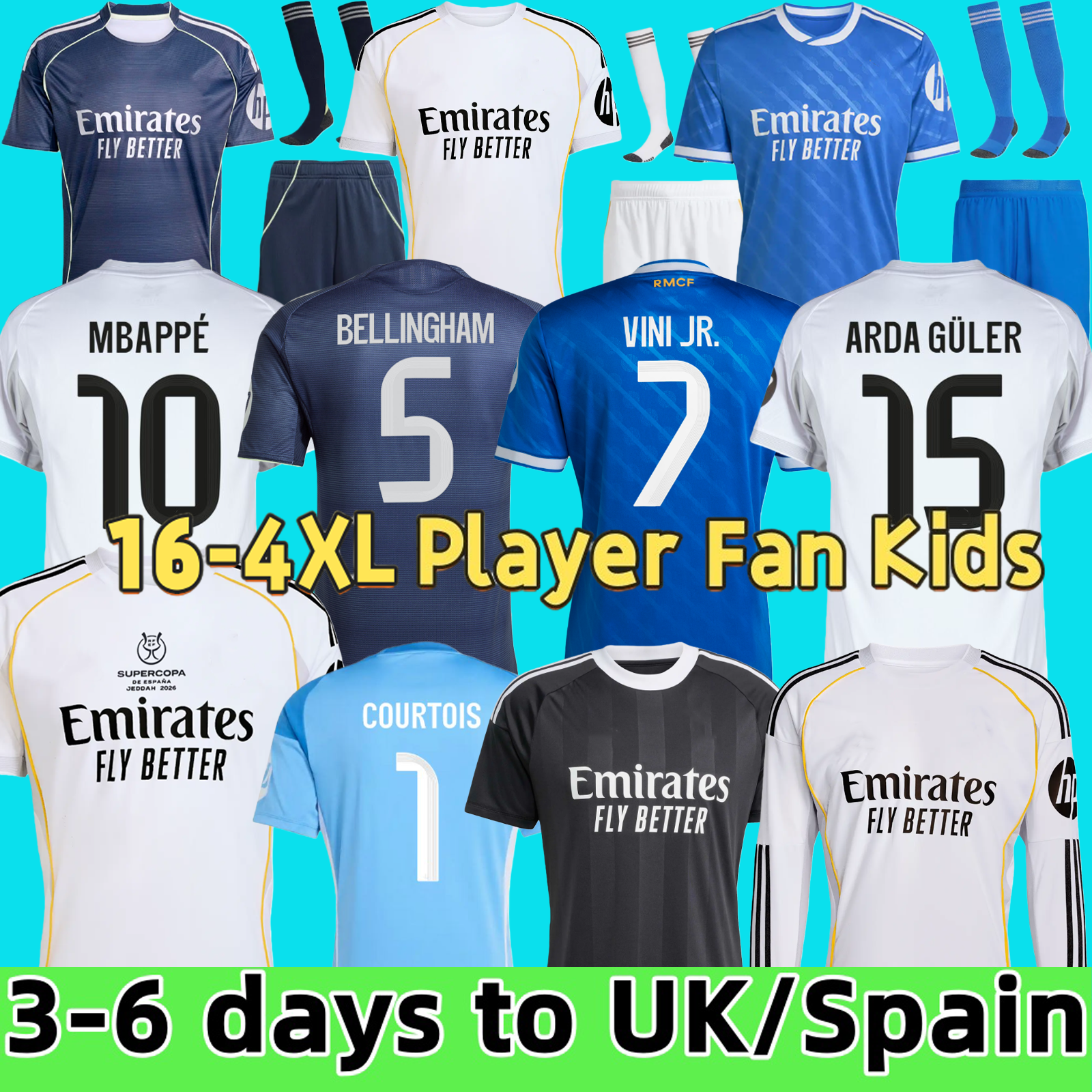 25 26 MBAPPE BELLINGHAM VINI JR soccer jerseys real HUIJSEN valverde ARDA GULER 2025 2026 football shirt VALVERDE Camisetas MaDrIdS men kids Baseball TRENT US Pack