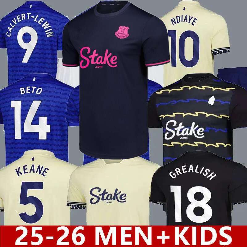 25 26 NDIAYE EVERTONES soccer jerseys Barry Alcaraz 2025 2026 McNEIL CALVERT-LEWIN GREALISH Dewsbury-Hall DELE PICKFORD IROEGBUNAM football shirts Men Kids