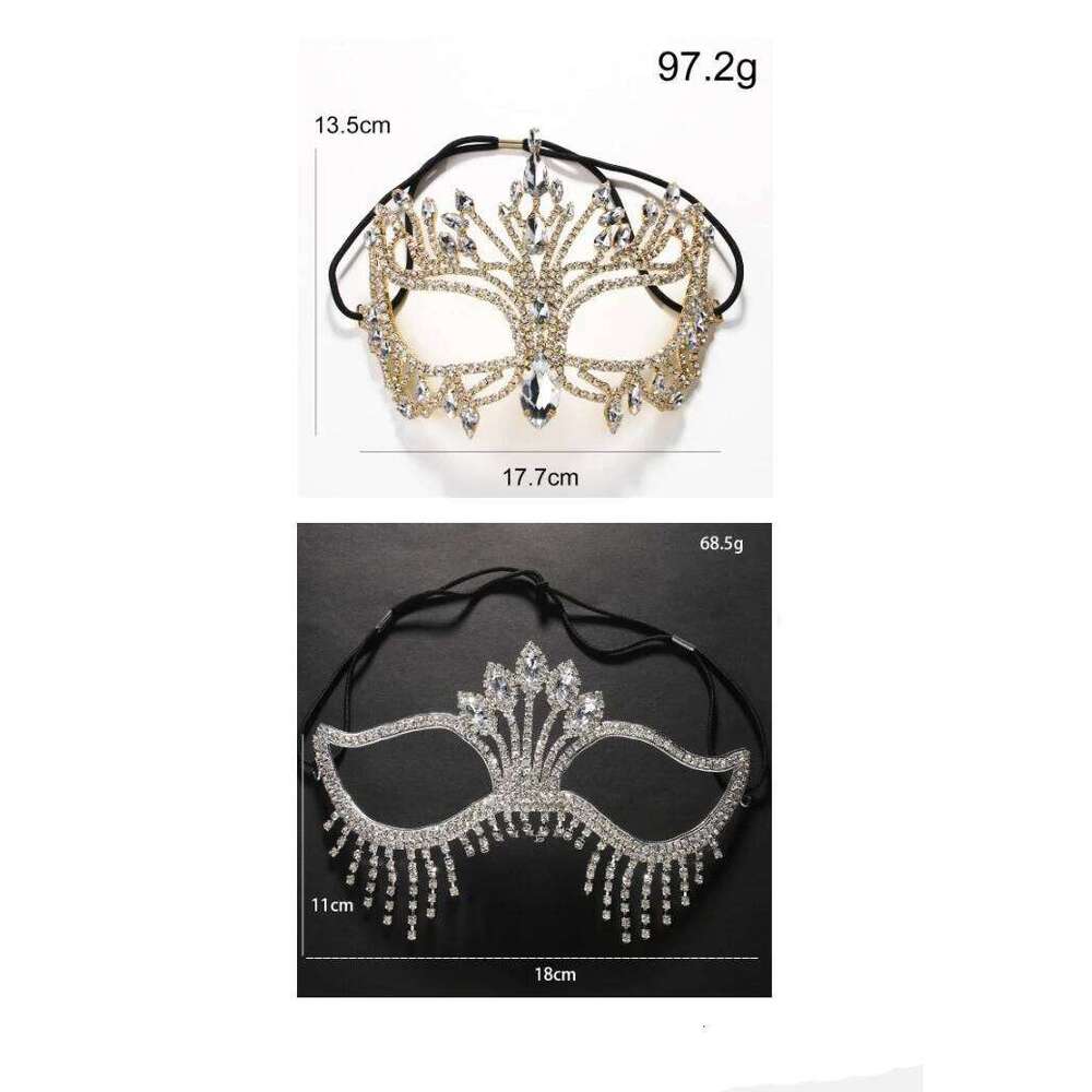 Rhinestone Tassel Veil Masks Full Women Chains Face Mask Masquerade Dance Party Performance Sexy Facial Accessories Jewelry 26H0110