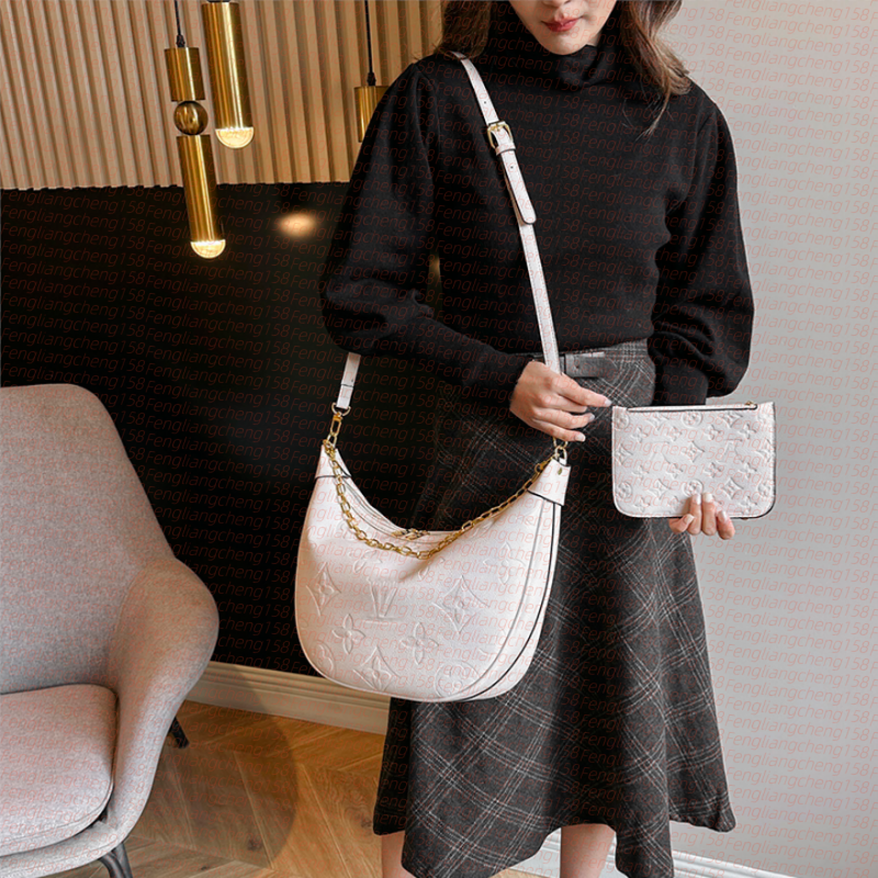 Designer bag Womens Luxury lvslys crescent chainmirror loop hobo mens half moon louislys Clutch Bags Cross Body Totes vuittonhandbags Shoulder Bags