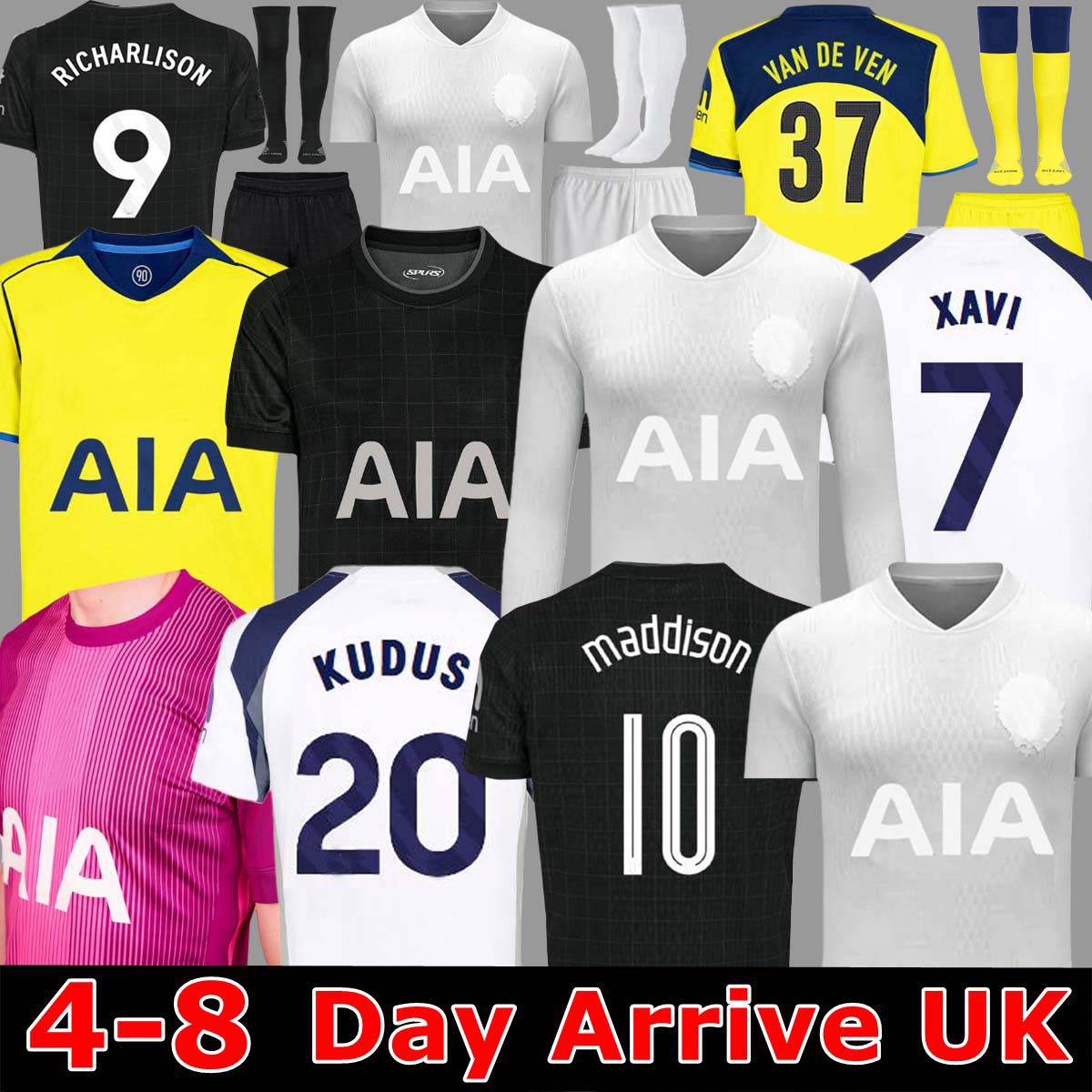 25 26 1901 125th Anniversary XAVI Season SOLANKE KOLO MUANI SON KUDUS MADDISON KULUSEVSKI RICHARLISON ROMERO VAN DE VEN Soccer Jerseys 2025 mens kit kids equipments