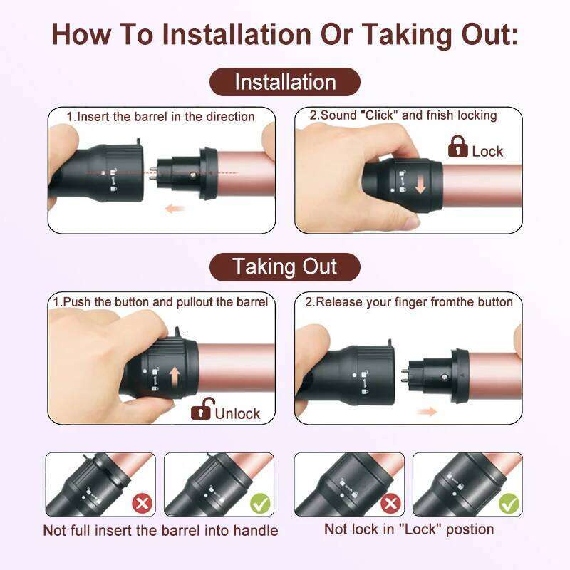 5-in-1 Wand Curling Iron Set, Hair Styling Tools with Thermal Brush and 4 Interchangeable Barrels from to 1 1/2 inch, Fast H260110