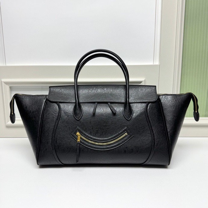 2025 Smile Wings Tote Bag, Large Soft Leather Work Bag for Women, Minimalist Commuter Shoulder Purse, Elegant Handbag