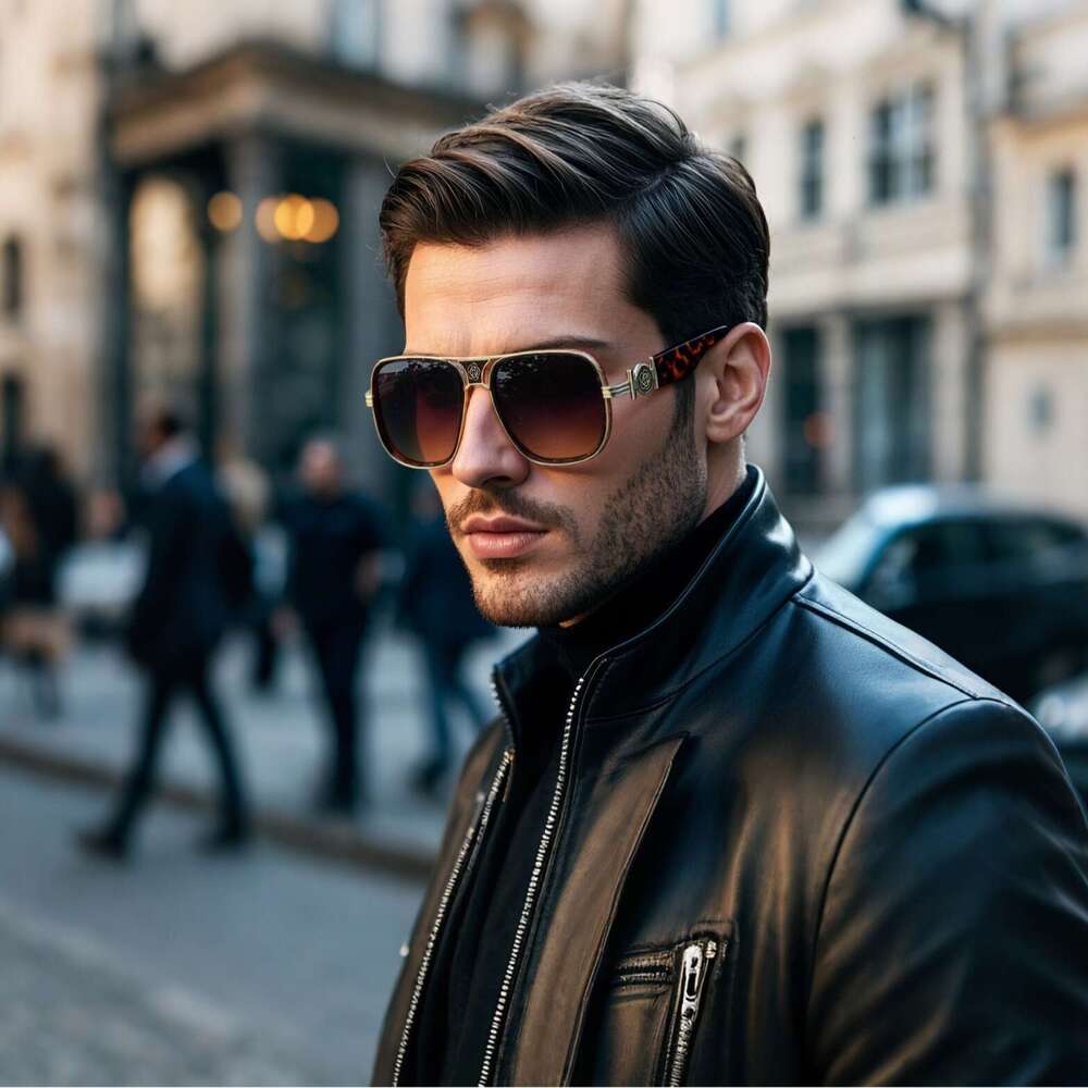 2026 New Fashion Square Sunglasses Men Women Classic Oversized Metal Sun Glasses Ladies Luxury Punk Sunglasses Liuyuemoshang - view 3