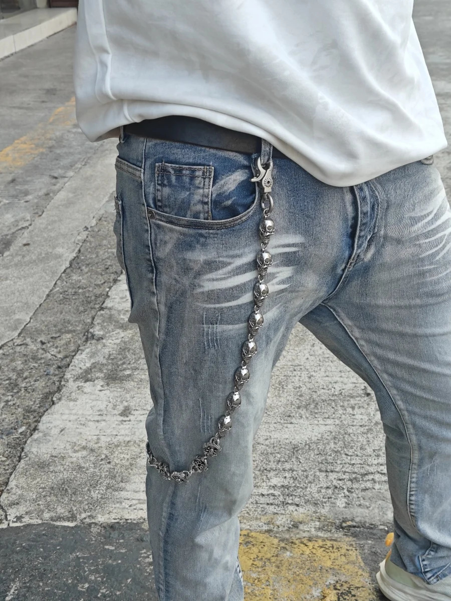 Retro Extended Edition Skull Pants Chain Fashionable Men And Women Ones Waist Accessories Summer Style Holiday Gifts 260107