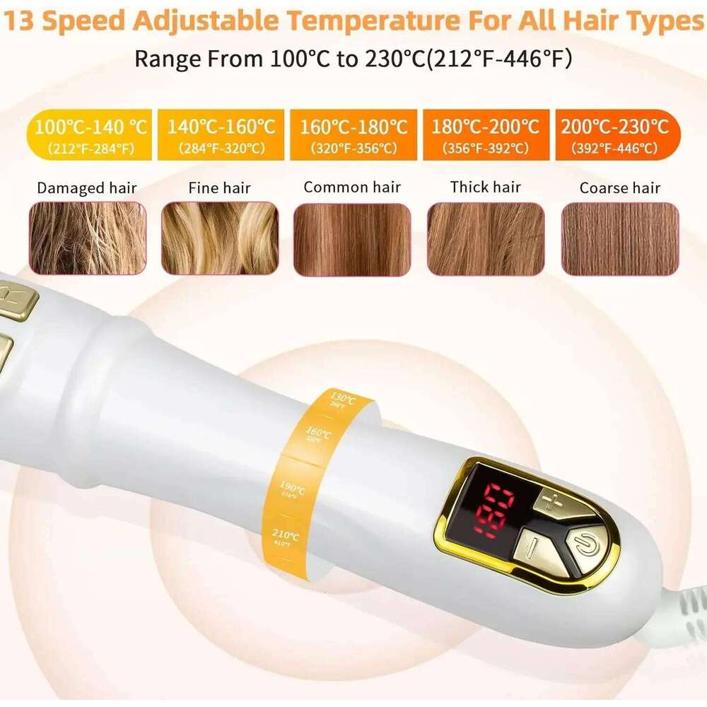 6 Fully Automatic Rotating Curling Iron 28mm Ceramic Barrel Curler for Big Waves and Professional Hair Styling H260110