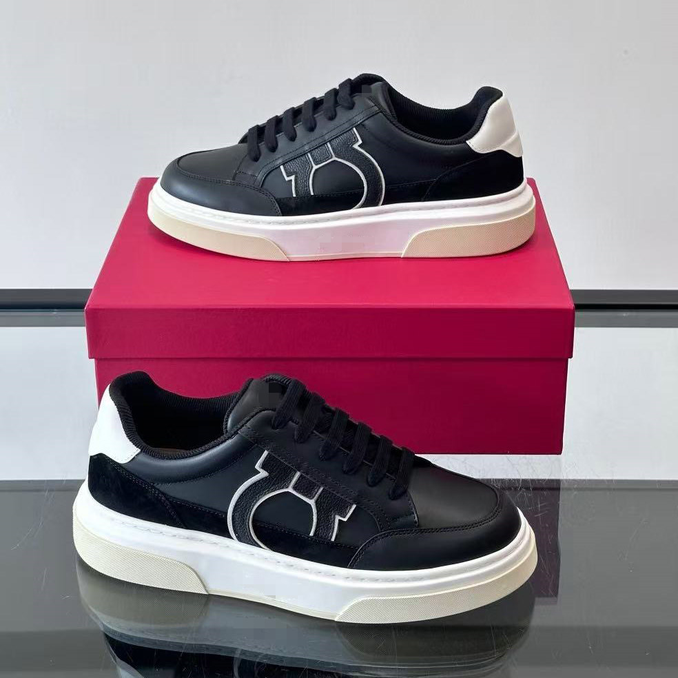 high quality designer men casual shoes luxury gancini brand mens leather rubber low leisure shoe embroidered pattern st 1.10 01