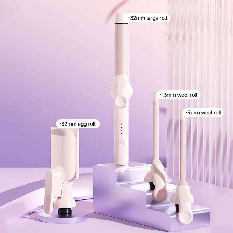 Hair Curler with Interchangeable Heads - 9mm/13mm/32mm Ceramic Barrels Curling Iron Wand Set, Multi-Size Roller Rod Styling Tool H260110