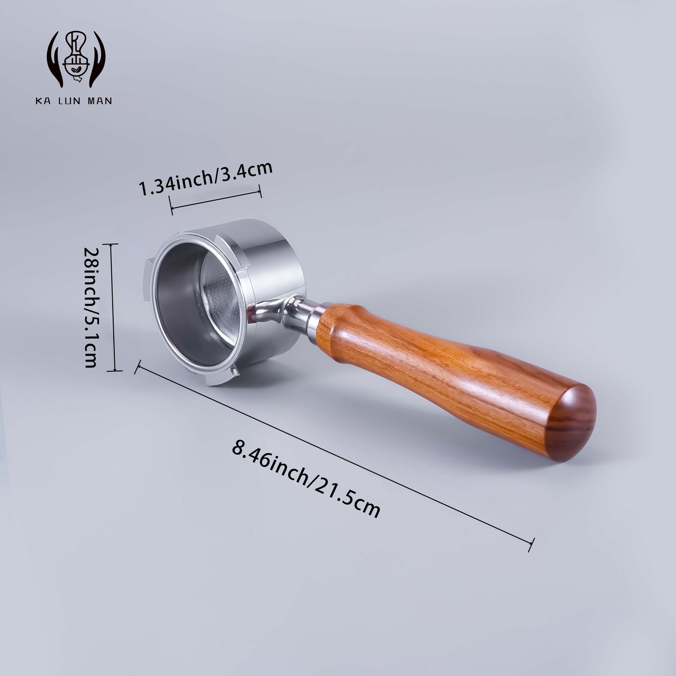1Pc Espresso Bottomless Portafilter/Food-grade 304 Stainless Steel/51mm /Removable/Suitable for De'Longhi 3-Lug Coffee Machines