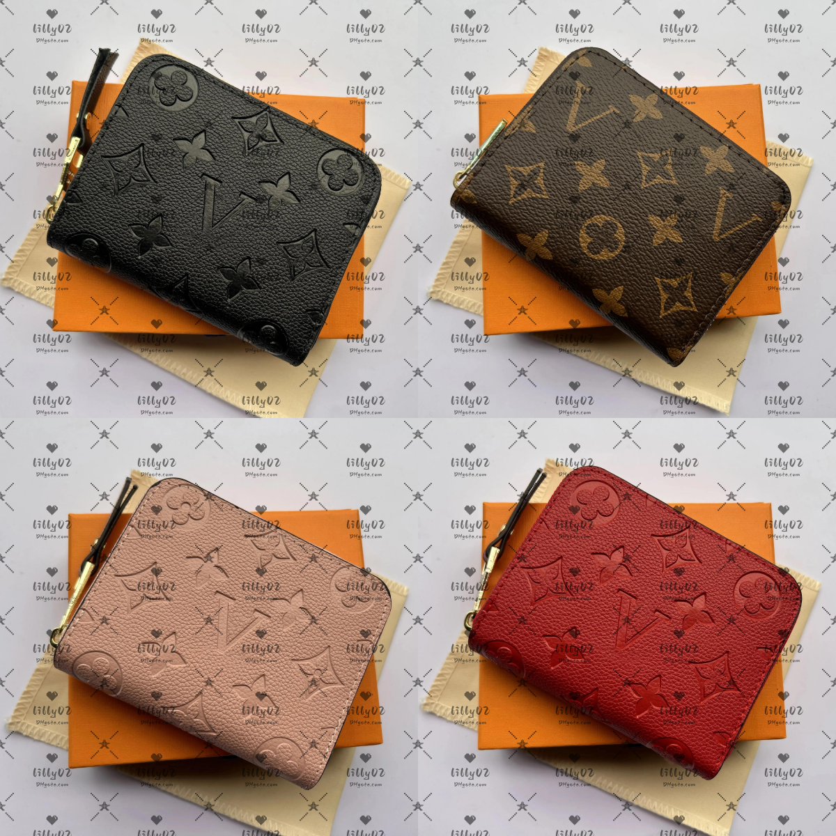 Top quality Fashion designer wallets luxury womens short purses embossed flower letters credit card holders ladies plaid money clutch bags with box and dustbag 10A