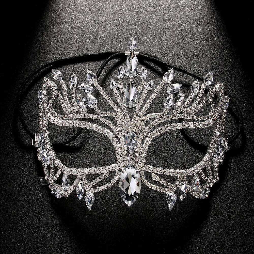 Rhinestone Tassel Veil Masks Full Women Chains Face Mask Masquerade Dance Party Performance Sexy Facial Accessories Jewelry 26H0110