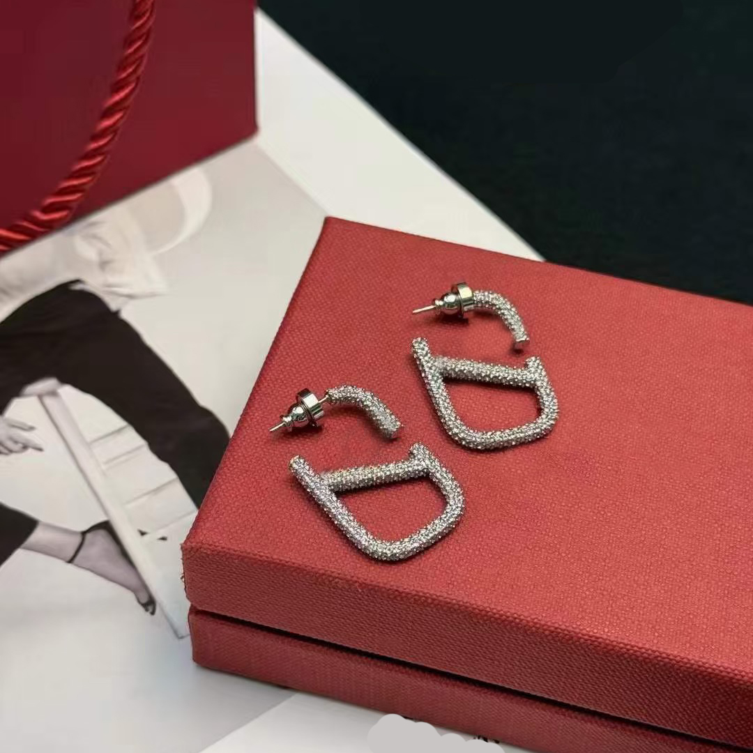 Earring luxury gold plated designer's earrings stud women diamond earring wedding party accessories Christmas gift 777