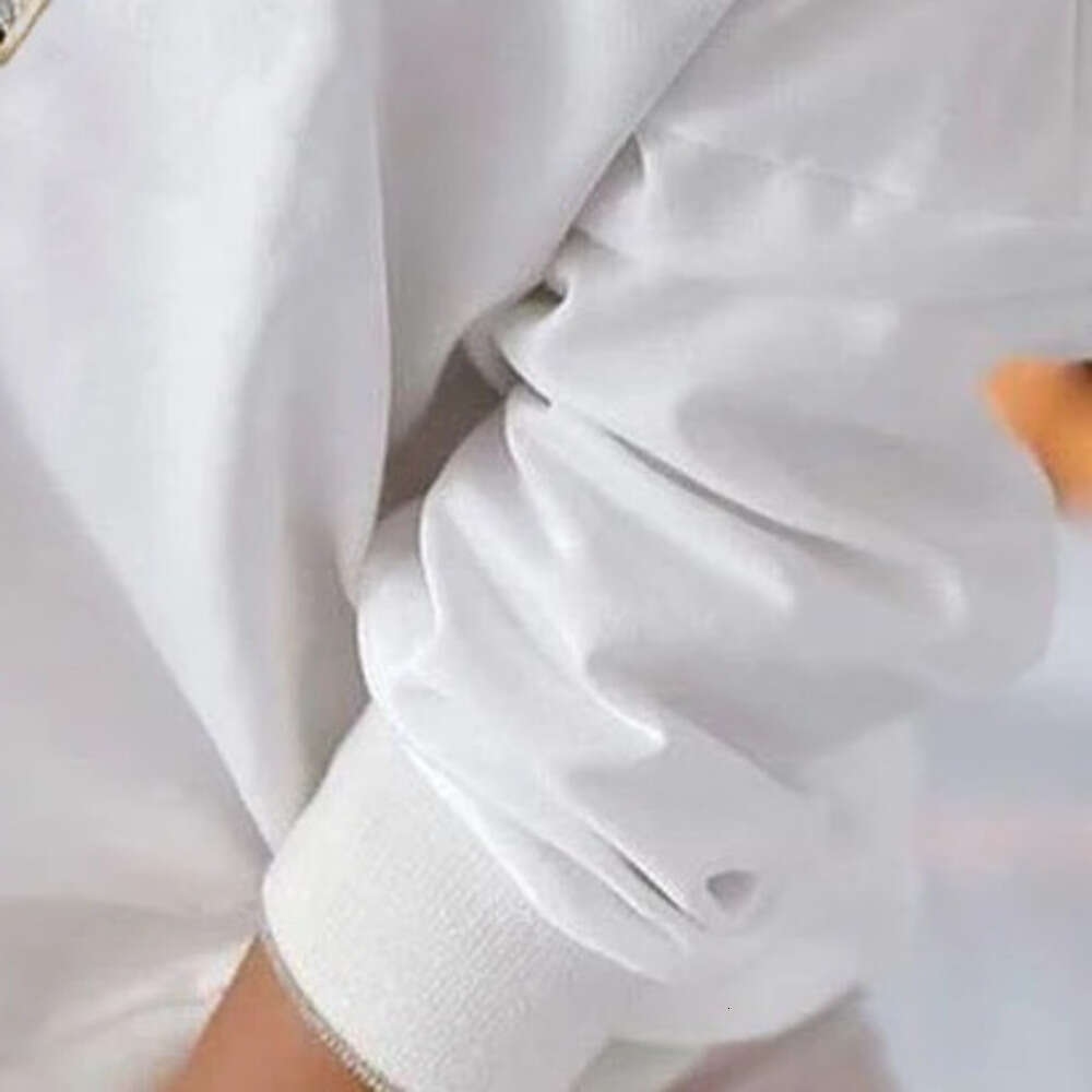 Casual Top Rhinestone Designer Fashion Letter V Pattern Batwing Sleeves Loose Women Blouse Tops - view 7