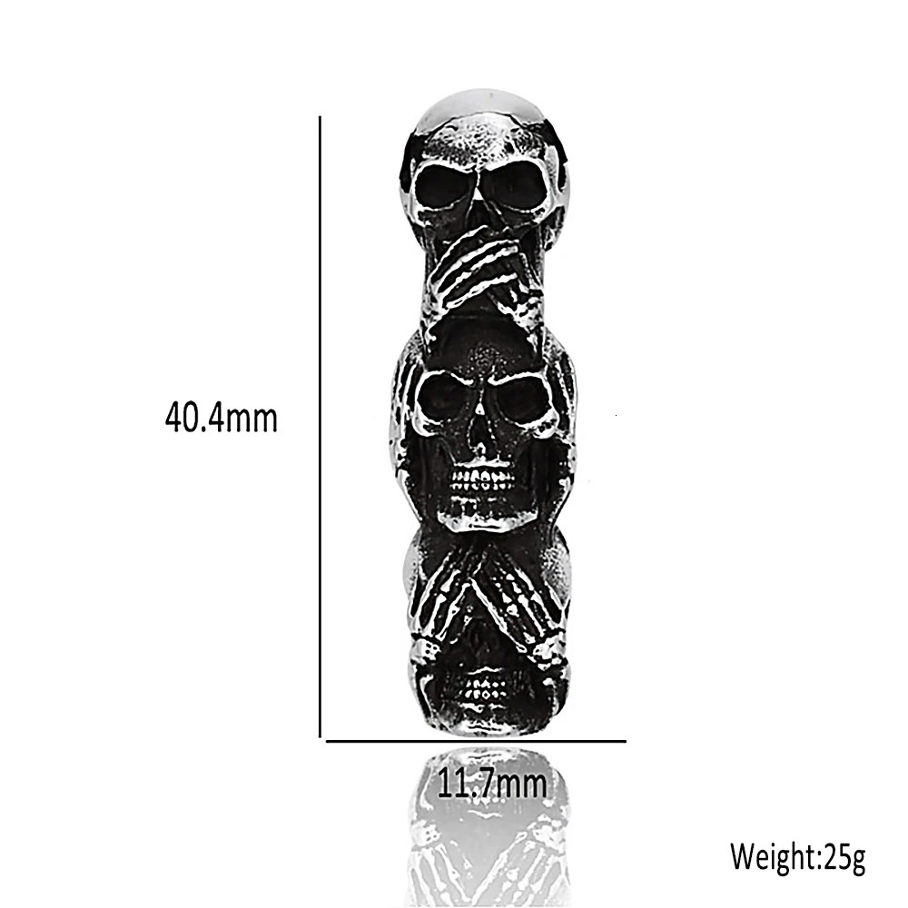 Vintage Unique Stainless Steel Black Skull Pendant Necklace For Men Women Gothic Punk Biker Fashion Jewelry Gifts Drop 260107
