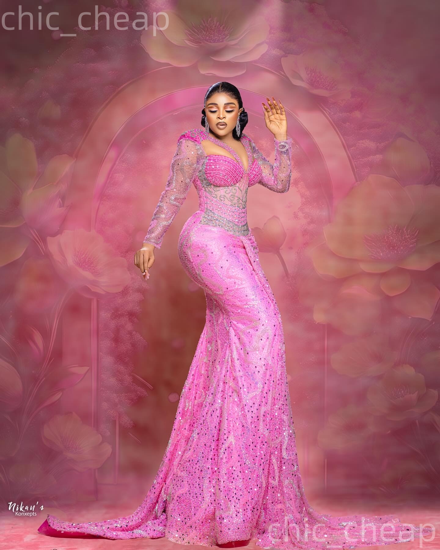 2026 Aso Ebi Pink Mermaid Prom Dresses Beaded Crystals Sequined Evening Formal Party Second Birthday Engagement Reception Gowns Dress For Special Occa
