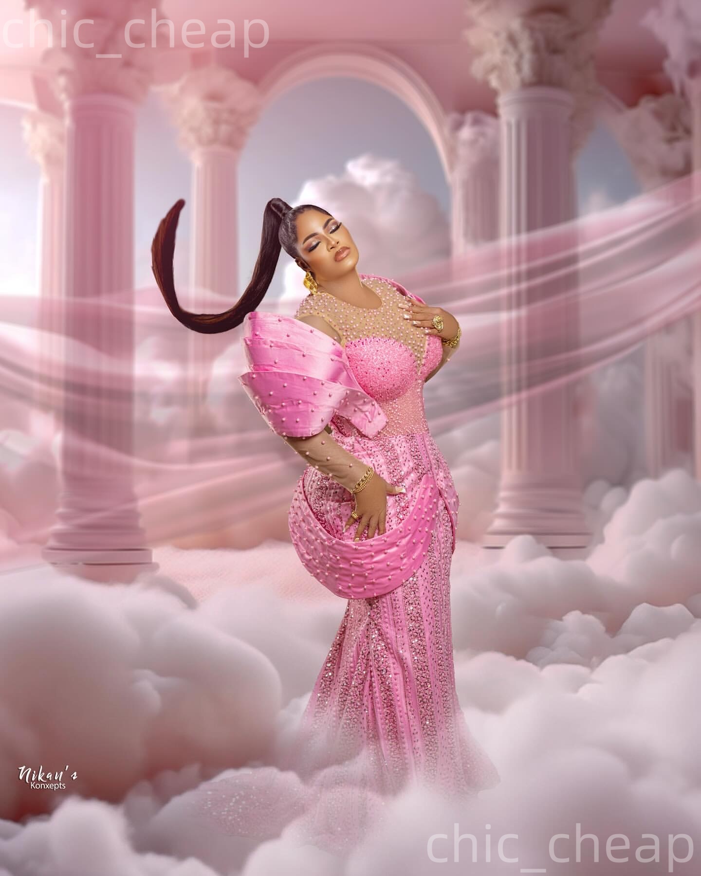 2026 Aso Ebi Pink Mermaid Prom Dresses Pearls Beaded Sheer Neck Evening Formal Party Second Birthday Engagement Reception Gowns Dress For Special Occa