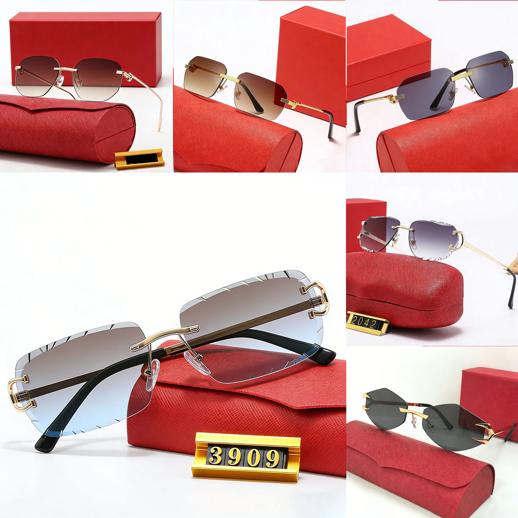 glasses men Rimless Designer Sunglasses Women Glasses Buffalo Horn Glasses For Men Decor Frame Sunglass Transparent Round Shade Man Vintage Eyeglasses Eyewear