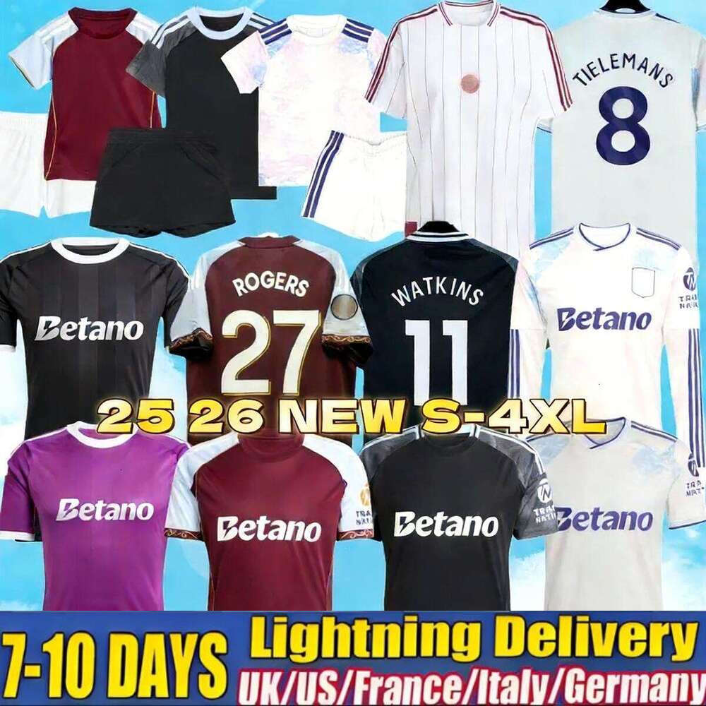 Aston Villashirt 25 26 BAILEY MALEN Soccer Jersey 150th Home Away Third 2025 2026 McGINN ONANA WATKINS KONSA MARTINEZ Men Kids Kit Football Shirt top Set