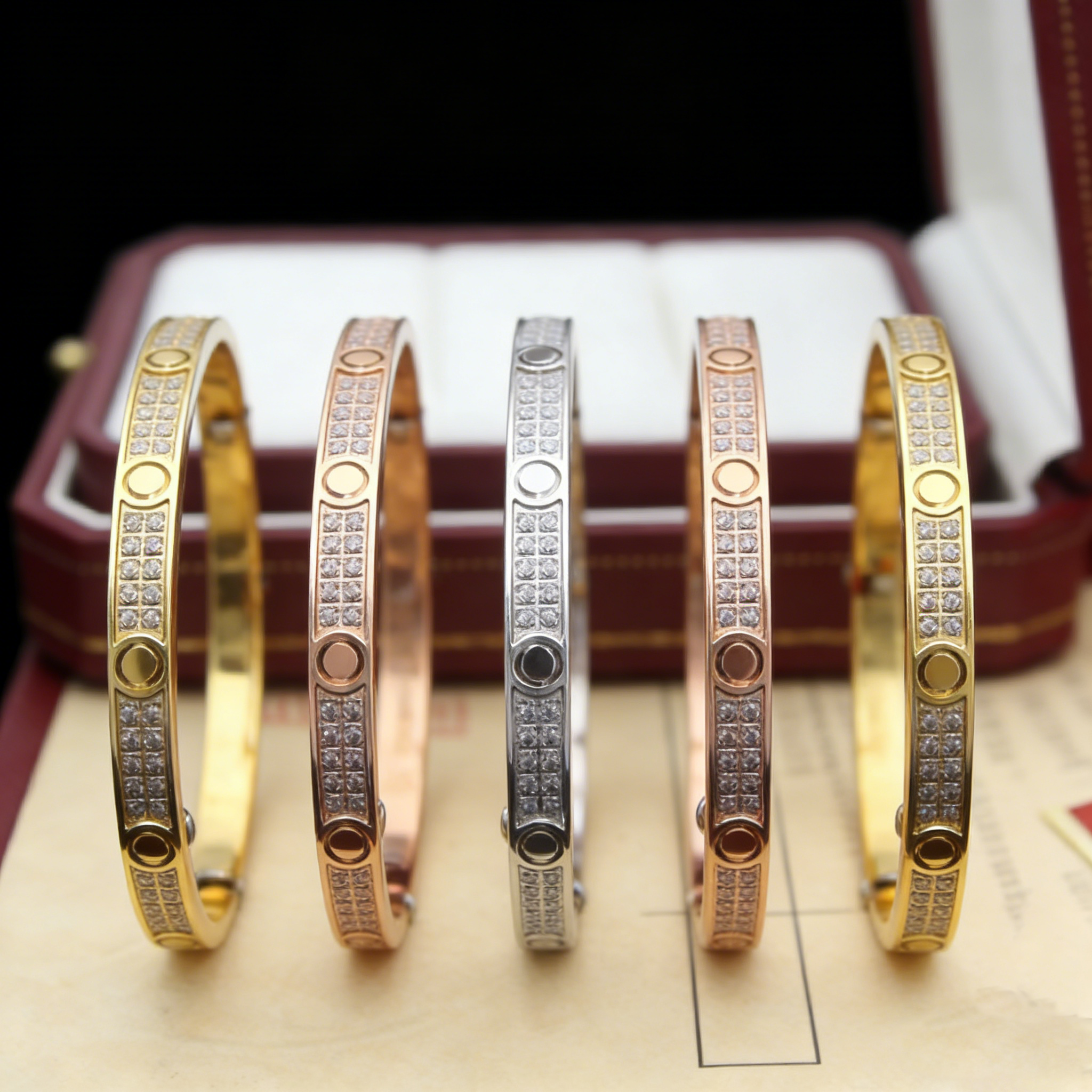 bracelet women designer for women men Simple Bracelet Narrow full diamond screwdriver patterned bracelet girls festival Birthday Gift Fashion accessories
