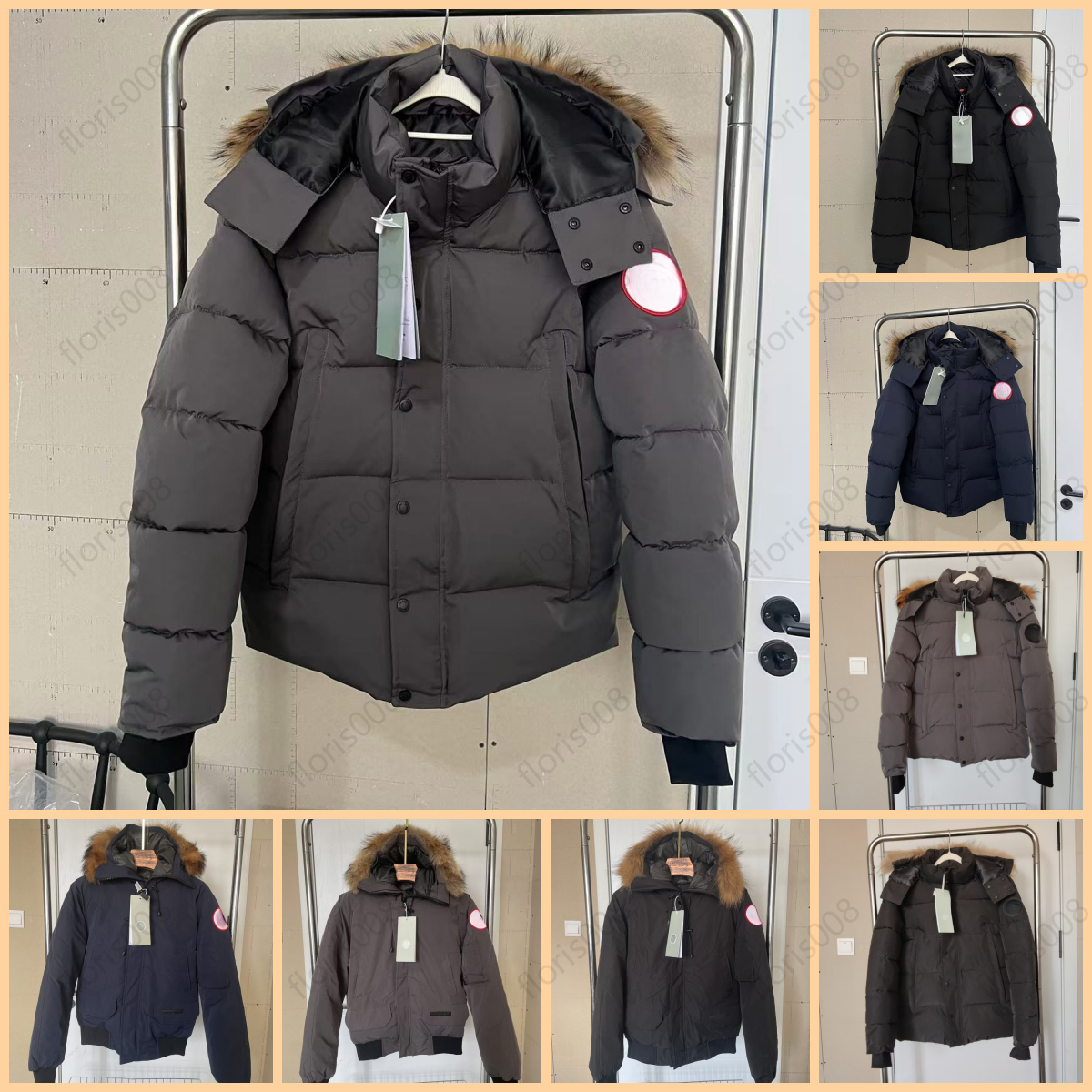 Mens Winter Wyndham Parka Homme Warm Outerwear Wolf Fur Hooded Fourrure Manteau Down Jacket Coat Hiver Doudoune Black Label designer jacket EU size XS-2XL Yh