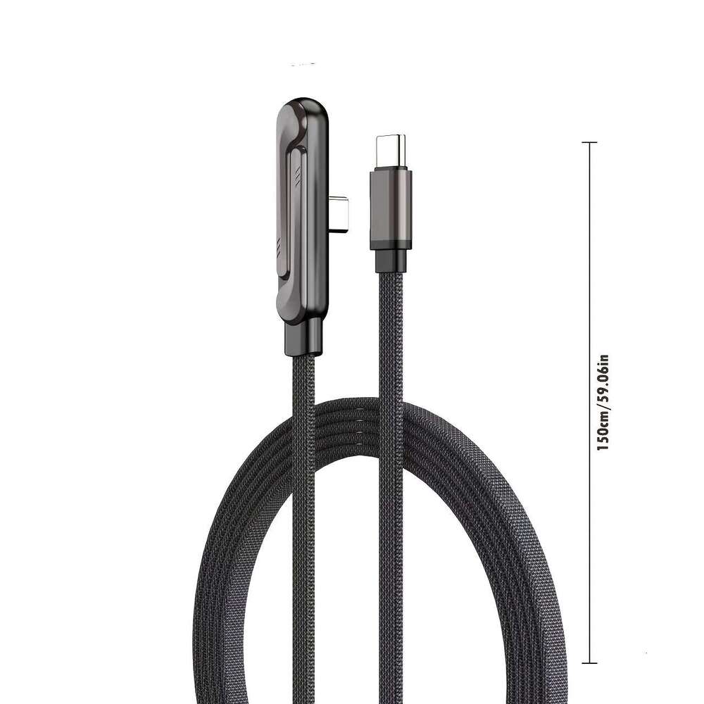 2-In-1 Invisible Charging Cable | 240W Fast Charging, Built-In Foldable Phone Type-C Interface, 5-Foot Long, Suitable For Smartphones/Tablets, Adjusta