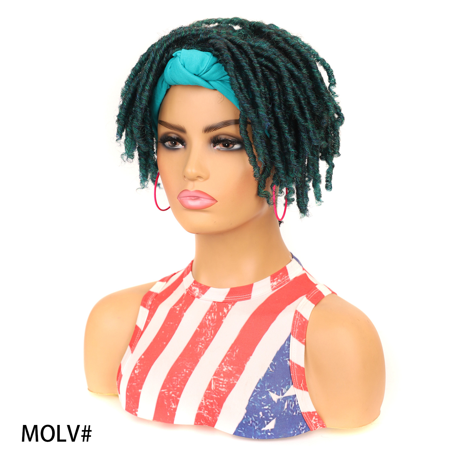 Black Curly Headband Wig For Black Women Curly Half Wigs With Headband Attached Synthetic Wrap Wigs For Daily Use