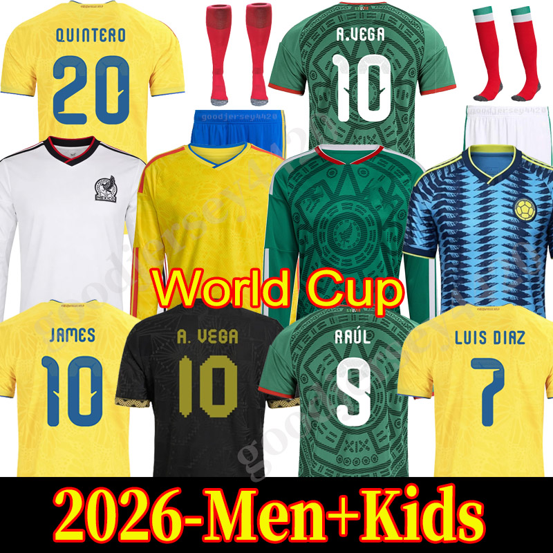 Colombia Mexico jersey 2026 World Cup Kit soccer jerseys LUIS DIAZ JAMES A. VEGA Mexicos L. ROMO RAUL football shirts men kids kit set Columbia jacket training uniform