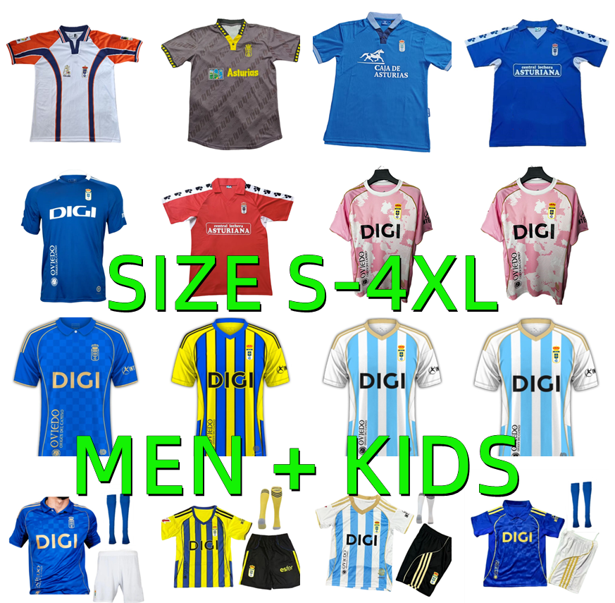 25 26 Real Oviedo Soccer Jerseys 1990 1991 1992 1996 1997 Retro JIMMY S. CAZORLA BORJA CAMARASA HUGO ALEMAO SEOANE SEBAS MOYANO PAULINO Football Shirt 2025 2026 Men kids