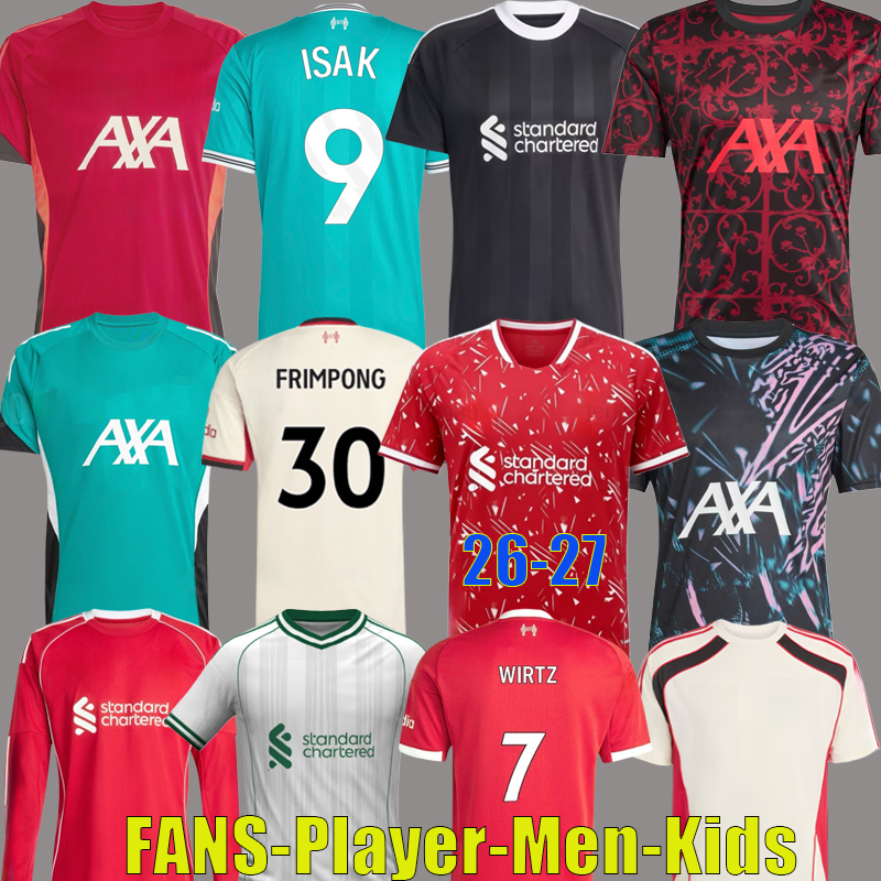2025 2026 DIOGO J. WIRTZ KERKEZ FRIMPONG Soccer Jerseys 25 26 Kit Football Shirt Fans Player Home Away thrid maillot de Foot men kids football kits tops