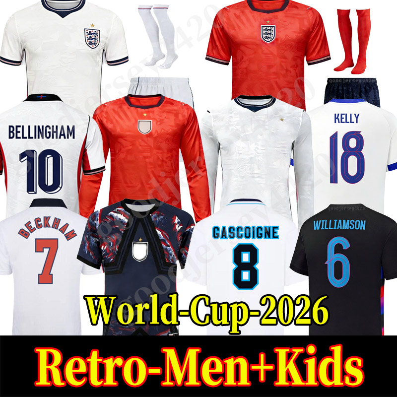 england 26 27 World Cup 2026 Soccer Jerseys retro football tops football shirt BELLINGHAM kits BECKHAM KANE SAKA RICE FODEN National Team Kids Kit maillot de football