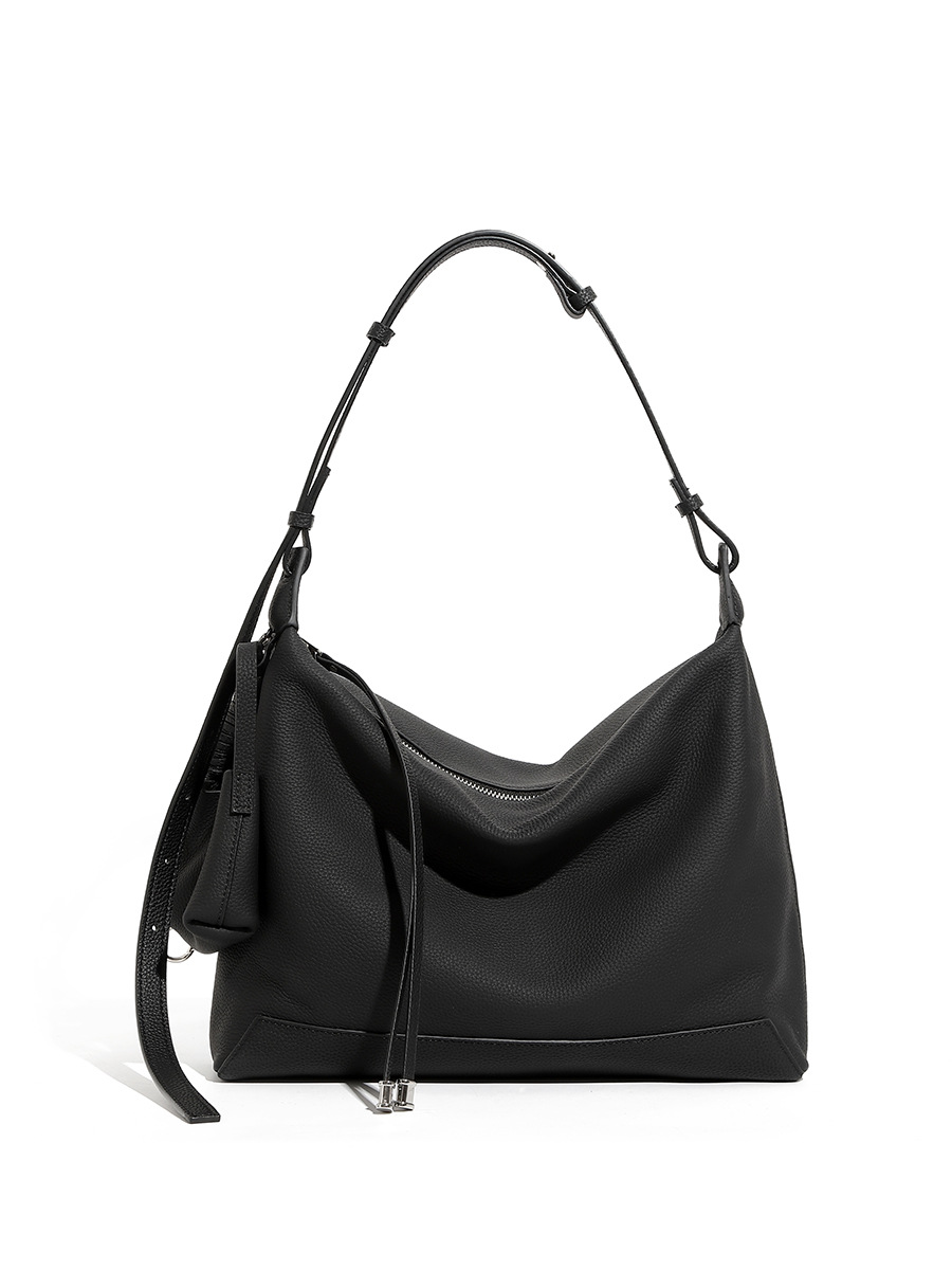OC- SPD Soft Genuine Leather Women Shoulder Bag Large Capacity Soft Cowhide Underarm Bag Casual Tote Career Office Commute Simple Leisure