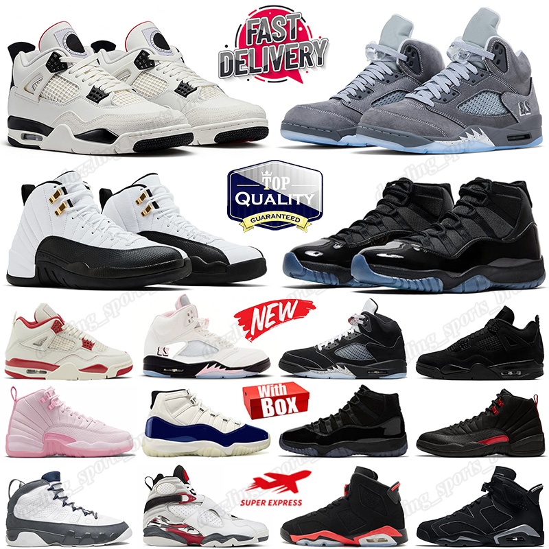 11s 12s 4s 5s Designer Basketball Shoes With Box Gamma Blue Black Cat Flight Club Wolf Grey Taxi Flint Grey Reverse Infrared Chicago Mens Womens Outdoor Sport Shoe 36-47