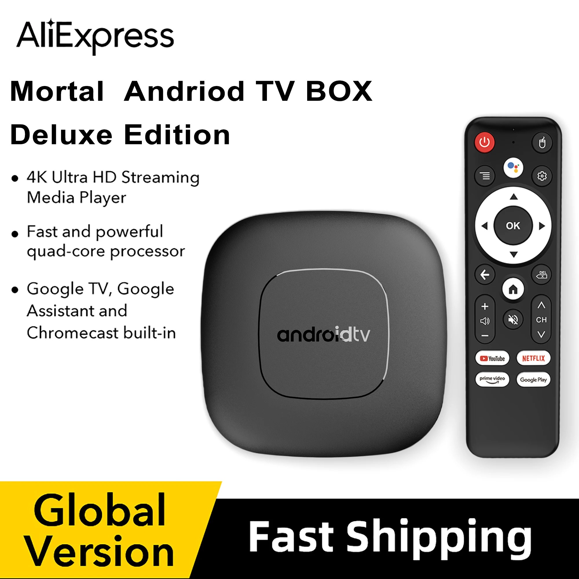 Mortal T1 Android 14 Smart Streaming Media Player TV Box Bluetooth Google Assistant AllwinnerH313 2.4G5G Wifi 4K Global Version