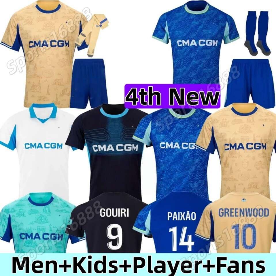 25 26 Maillot De Foot Marseilles Soccer Jerseys OUNAHI Harit 2025 2026 OM KIDS Kit Tops Football Shirt Hommes Enfants NDIAYE MOUMBAGNA Mbemba Veretout