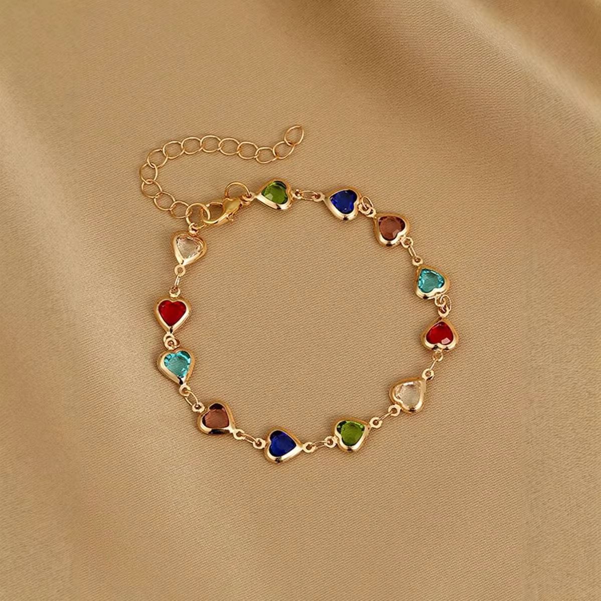 Luxury Brand Designer Jewelry Luxury Brand Designer Jewelry European And American New Trendy Red Heart Bracelet Niche Design Light Luxury High-End Fas