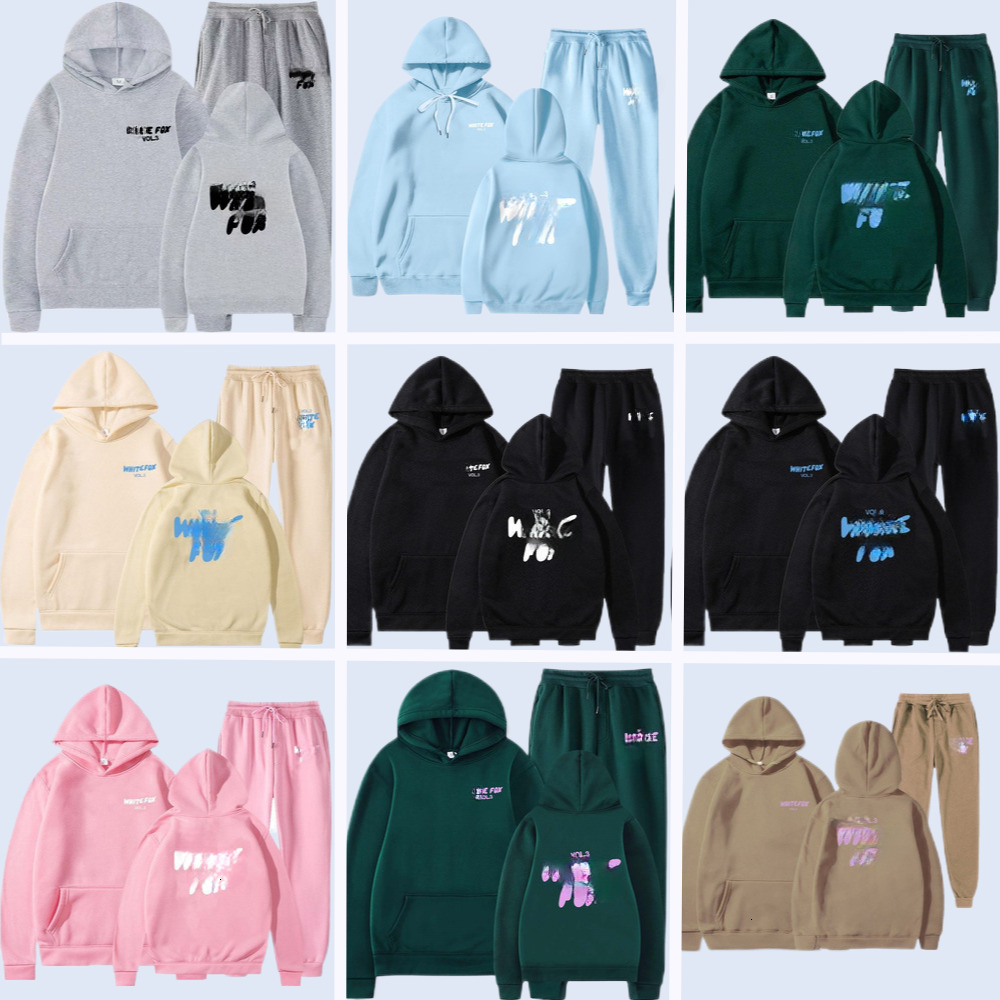 Designer White Foxhoodie Womens Letter Print Set Autumn Winter High Quality Fashion White Foxset Hoodie Sports Sweatshirt Sweatpants Women White Foxset