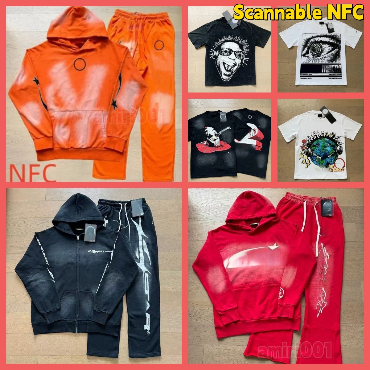 designer hoodies Starly graphic shirt Mens short sleeve designer with NFC scan new womens wash street Starlies hoodie casuas US