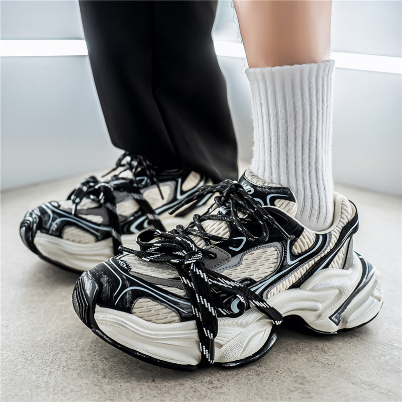 New Fashionable Men's Shoes 2026 Spring Hot Selling Trendy Comfortable Breathable Thick soled Sports Shoes Personalized Street Casual Shoes - view 8