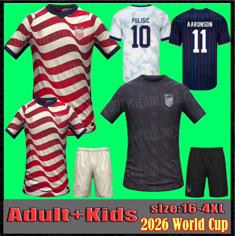 16-4XL 2026 USAS PULISIC MCKENNIE Soccer Jerseys ERTZ ALTIDORE PRESS WOOD MORGAN LLOYD 25 26 27 America Football Shirt United States Camisetas USMNT PLAYER men kids