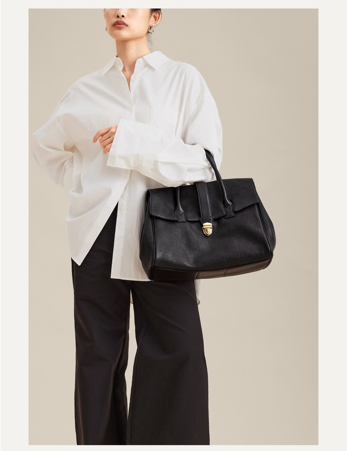 Same-style Qiu Zhen lady's leather bag, women's bag, vegetable-tanned cowhide single-shoulder crossbody bag, large-capacity handbag for comm