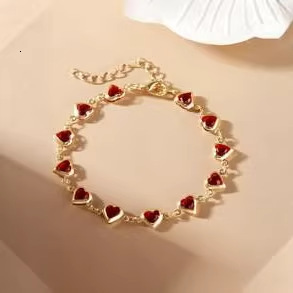 Luxury Brand Designer Jewelry Luxury Brand Designer Jewelry European And American New Trendy Red Heart Bracelet Niche Design Light Luxury High-End Fas
