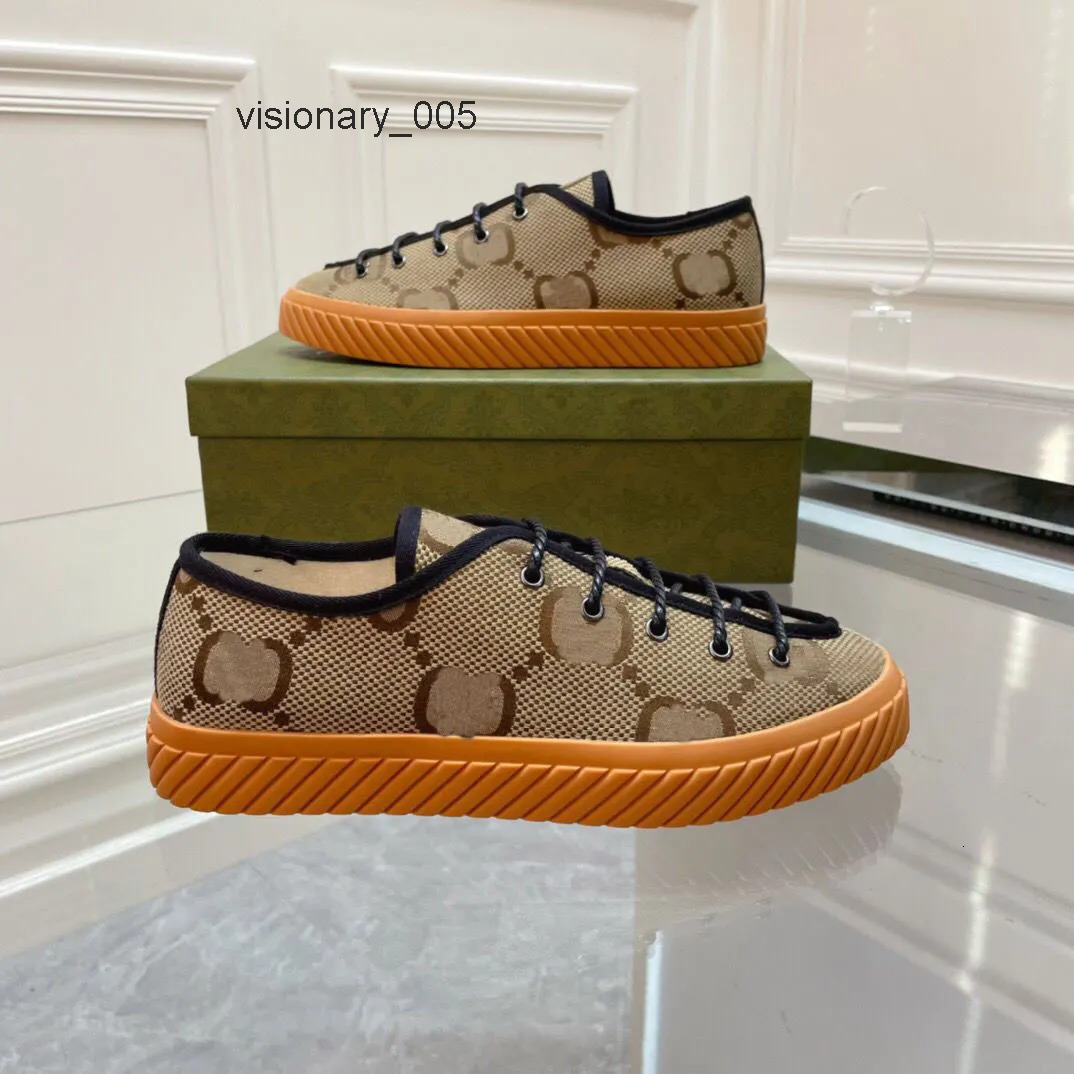 Mens casual shoes Maxi sneakers 703031 camel ebony canvas fabric sneakers designer low-cut lace-up runners mesh gucciis guccis gg guccisneakers guccishoe Z1PM