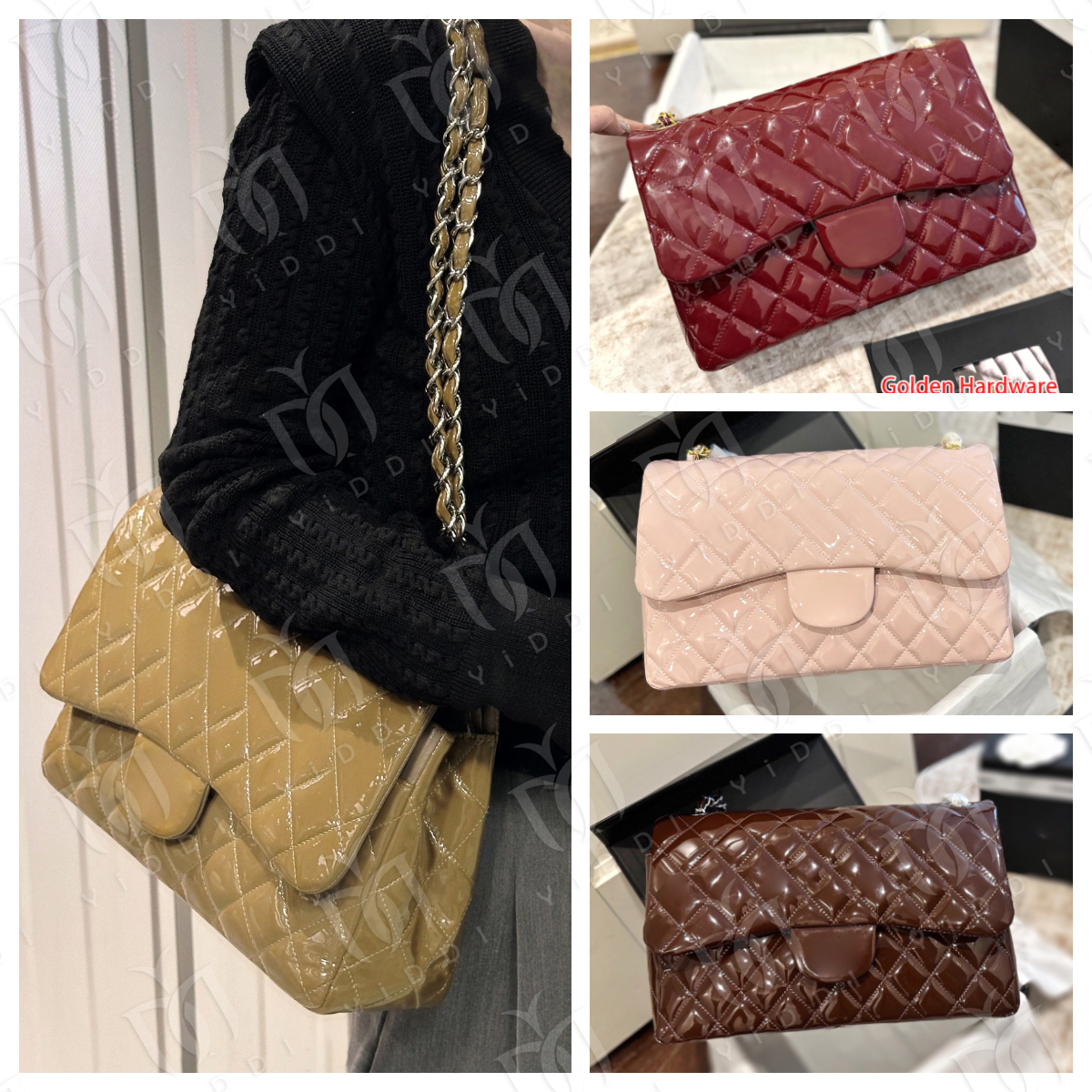 Top quality Designer bag Patent Leather Double flap bag CF Large Shoulder Bag Women Fashion Patent Leather Bag Luxury Crossbody Handbag Designer Classic flap bag